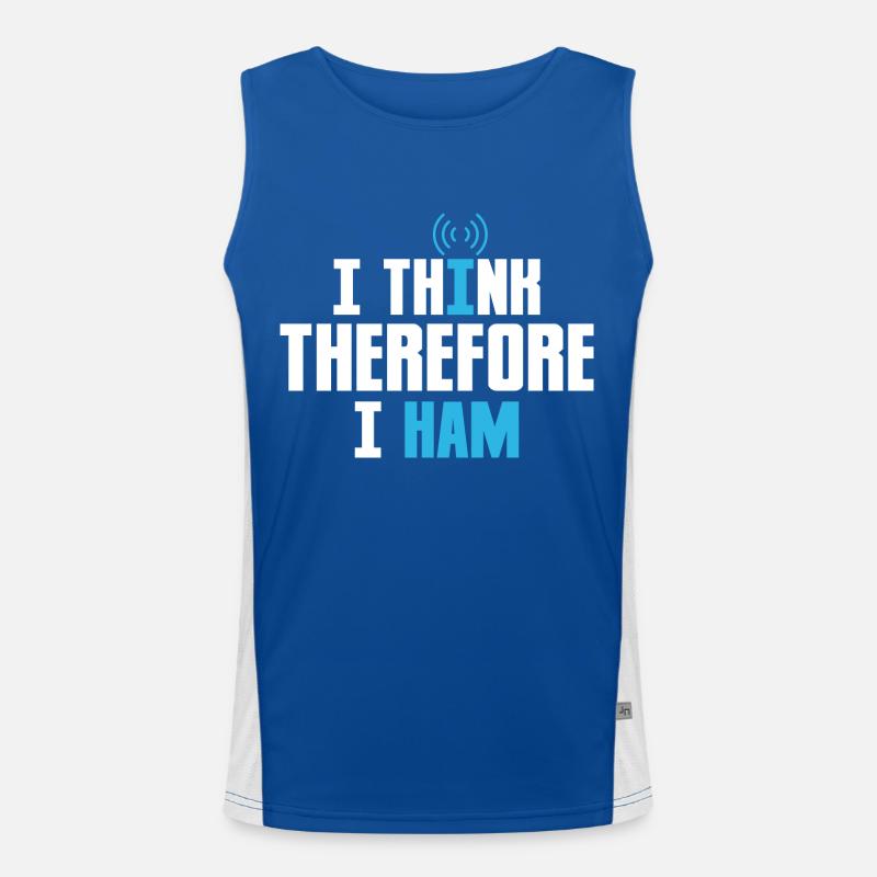 I Think Therefore I Ham Operator Amateur Radio Funktionelles Kontrast-Tank Top für Männer 