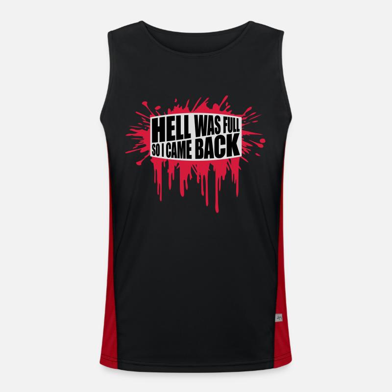 hell was full Quote - Men's Functional Contrast Tank Top - black/red