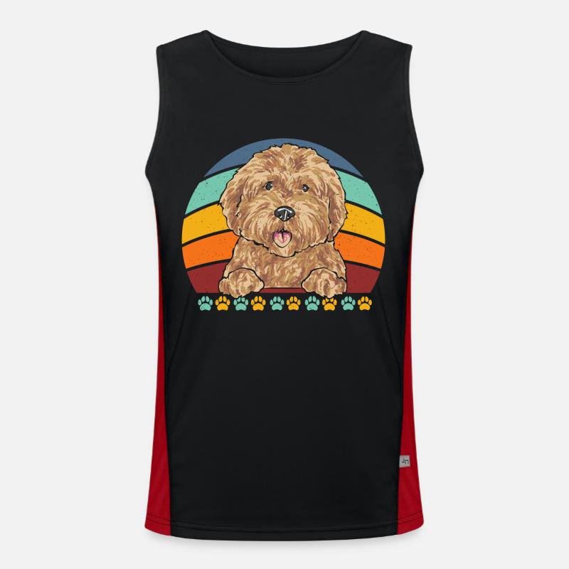 Goldendoodle Doodle Hund Funktionelles Kontrast-Tank Top für Männer 