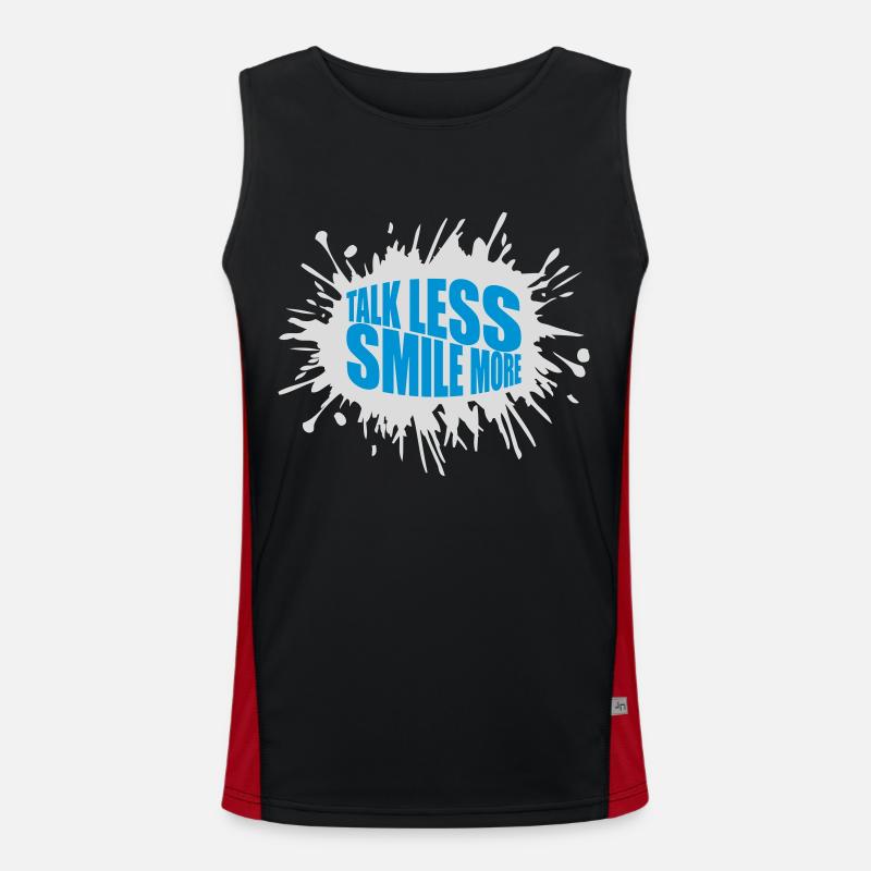 talk less smile more - Men's Functional Contrast Tank Top  - black/red