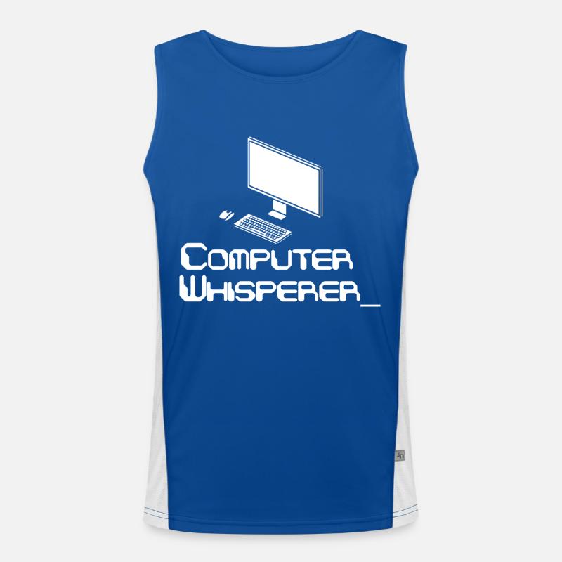Computer Whisperer Coding Software Men's Functional Contrast Tank Top 