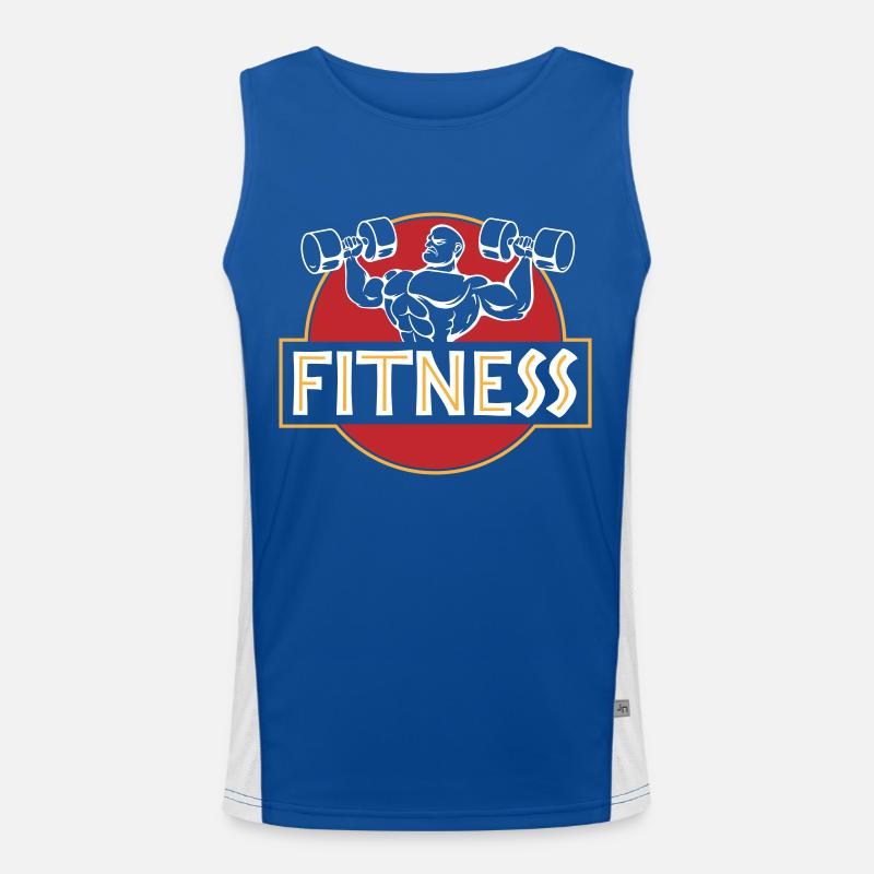 Bodybuilder Gym Muscles Logo | Colors can be changed Men's Functional Contrast Tank Top 