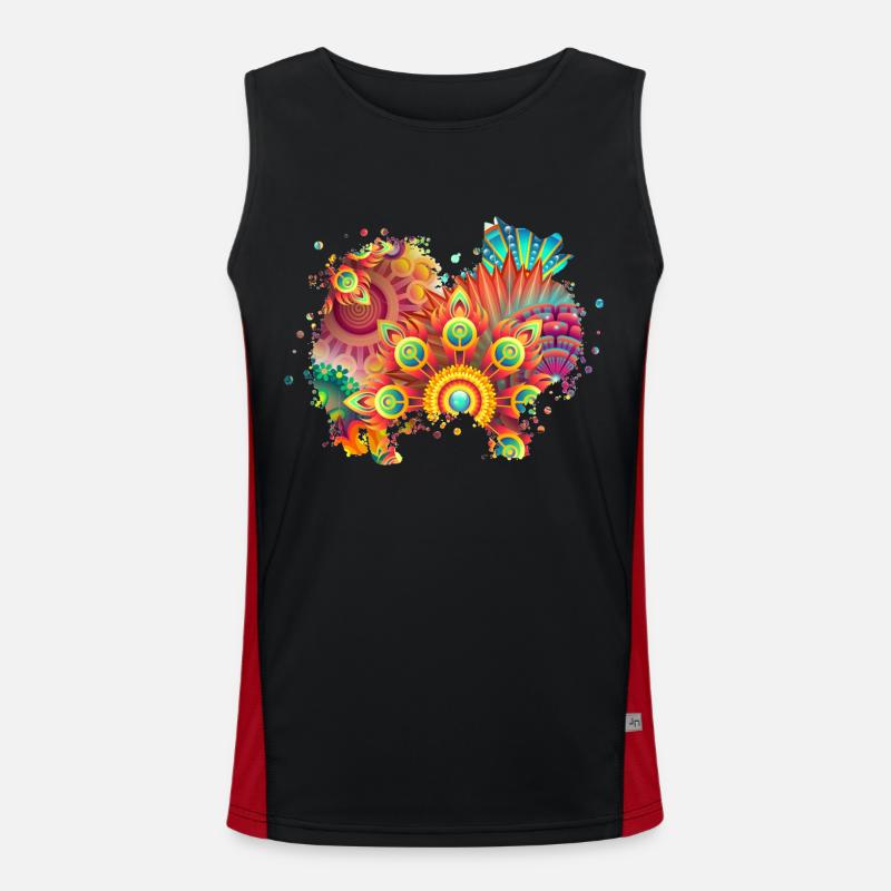 German Spitz Hund Deutscher Spitz Funktionelles Kontrast-Tank Top für Männer
