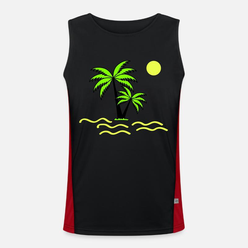 Palm trees Men's Functional Contrast Tank Top 