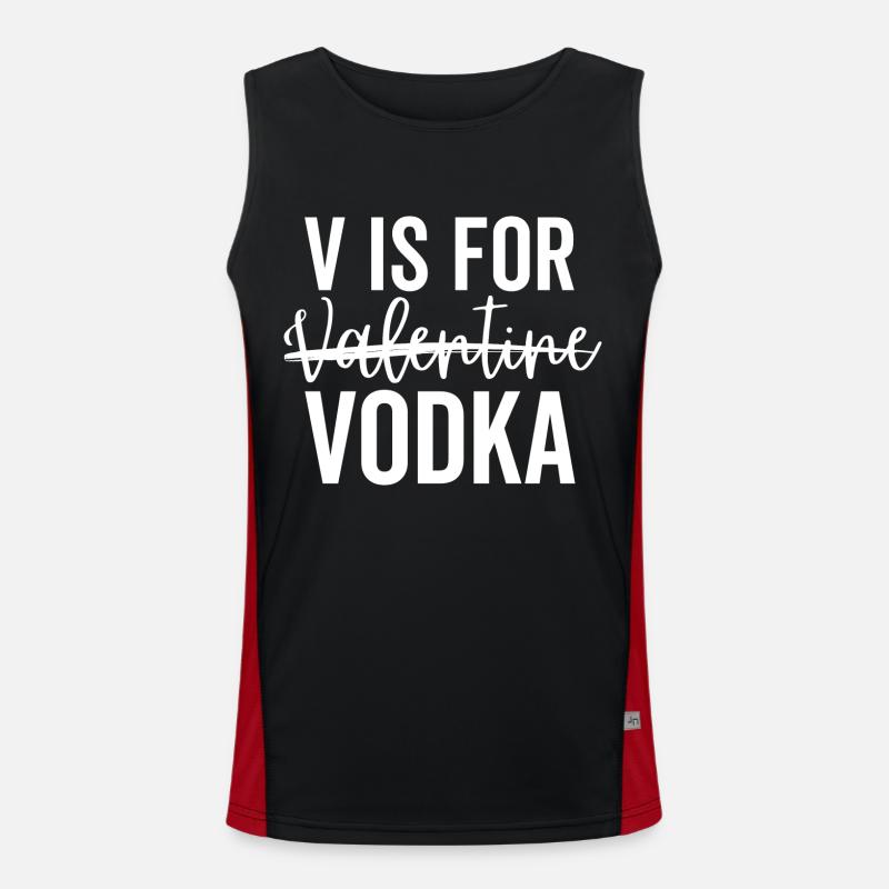 V est pour la vodka de la Saint-Valentin Débardeur respirant contrasté Homme 