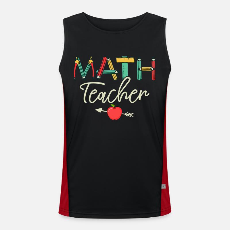 Math Teacher Student School Education Funktionelles Kontrast-Tank Top für Männer 