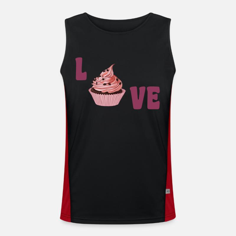 Liebe Cupcake Funktionelles Kontrast-Tank Top für Männer 
