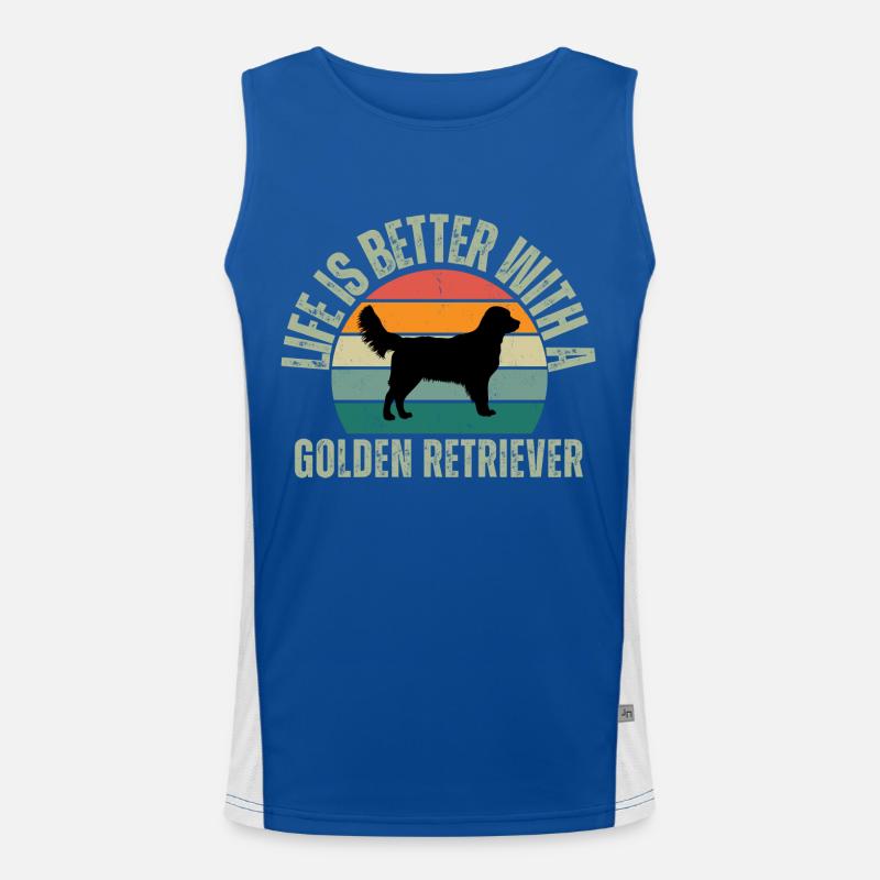 LIFE IS BETTER WITH A GOLDEN RETRIEVER Men's Functional Contrast Tank Top 