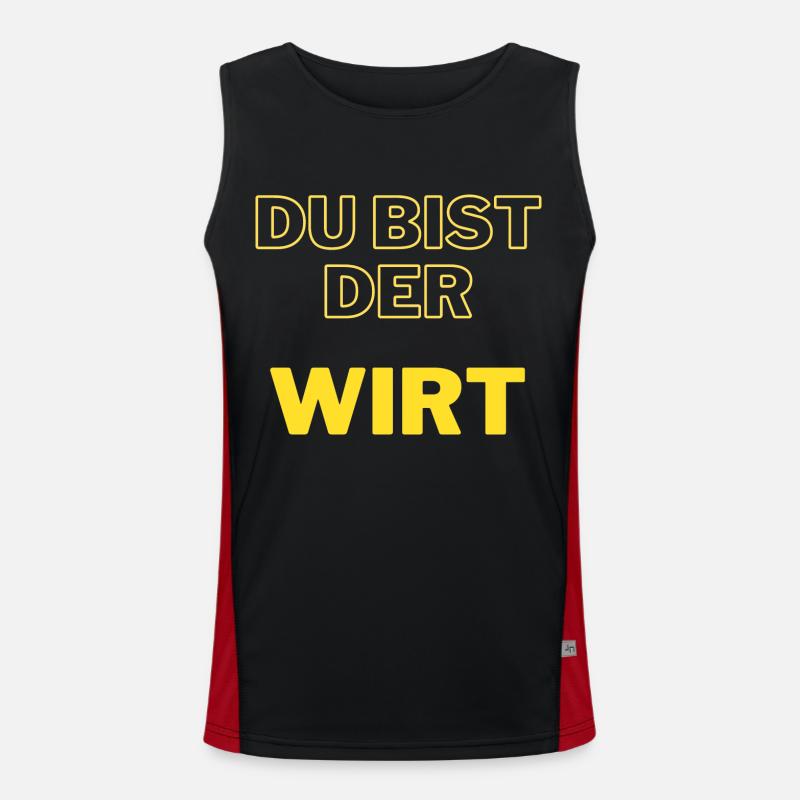 DU BIST DER WIRT Funktionelles Kontrast-Tank Top für Männer 