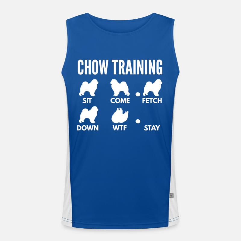 Chow Training Chow Chow Dog Tricks T Shirt Débardeur respirant contrasté Homme 