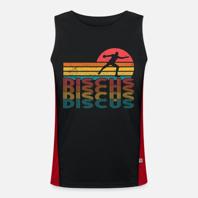 Discus Athlete Vintage Retro Discus Thrower Men's Functional Contrast Tank Top 