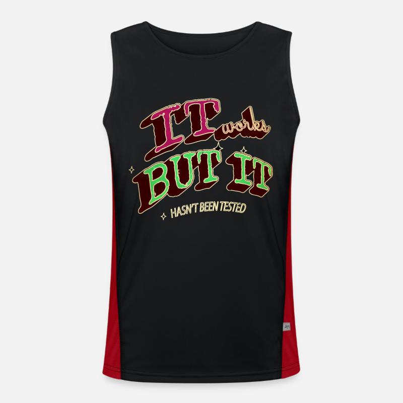 dads favorite gift admin computer humour Men's Functional Contrast Tank Top 
