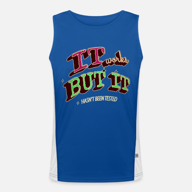 dads favorite gift admin computer humour Men's Functional Contrast Tank Top 