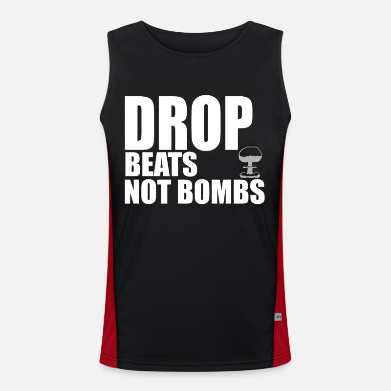 Drop beats quote - Men's Functional Contrast Tank Top  - black/red