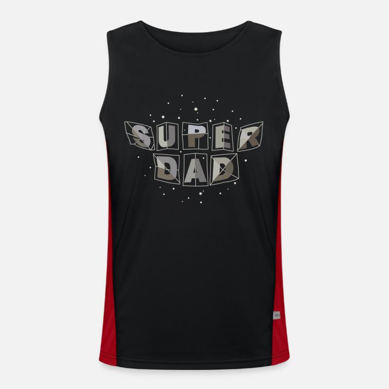 super dad dynamic-weiß-grau Funktionelles Kontrast-Tank Top für Männer 