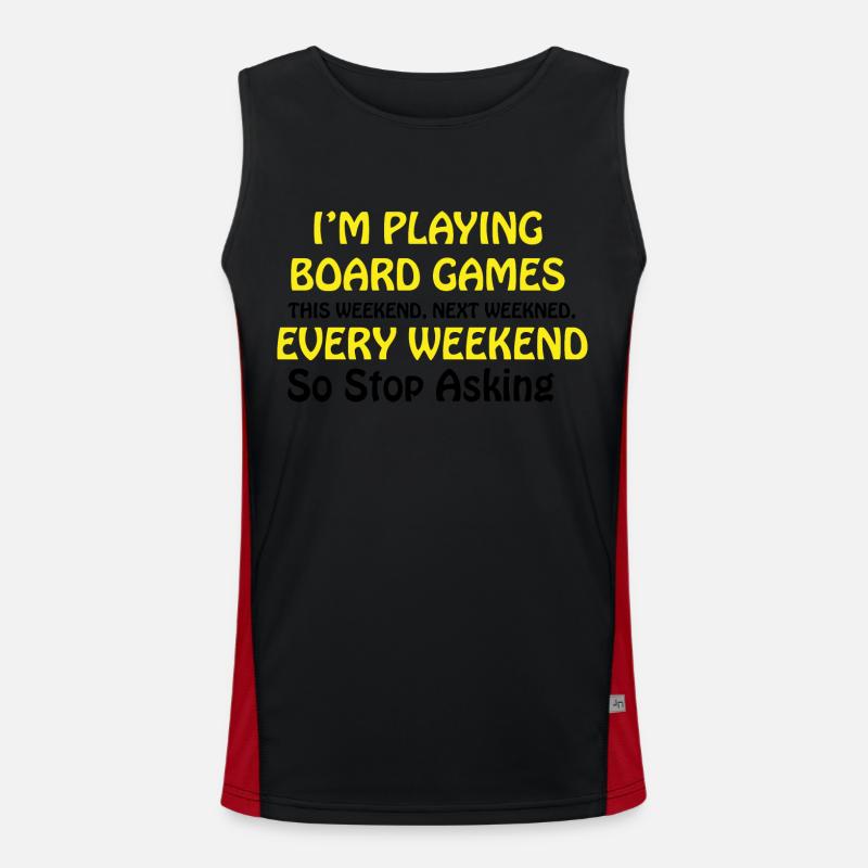 Boardgame Chess Backgammon Game Night - Men's Functional Contrast Tank Top  - black/red