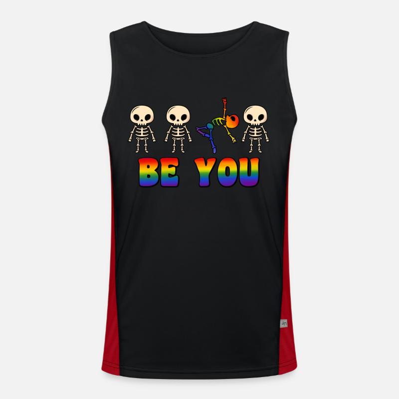 Danseur Skeleton Arc-en-ciel LGBT Débardeur respirant contrasté Homme 