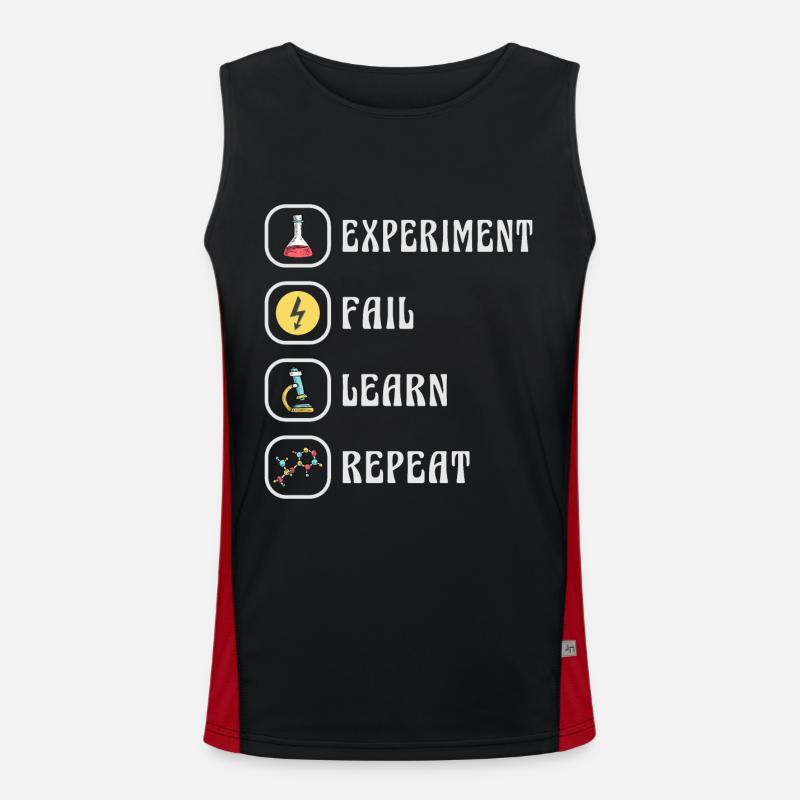 Science Physics Chemistry Experiment - Men's Functional Contrast Tank Top  - black/red