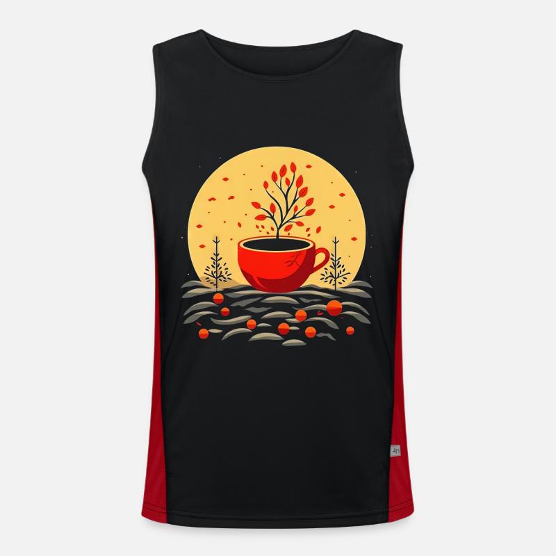 Kaffeetasse Funktionelles Kontrast-Tank Top für Männer 