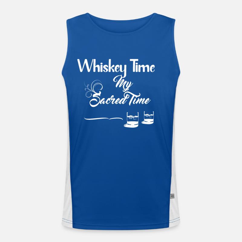 Whiskey Time Weißes Design Funktionelles Kontrast-Tank Top für Männer 