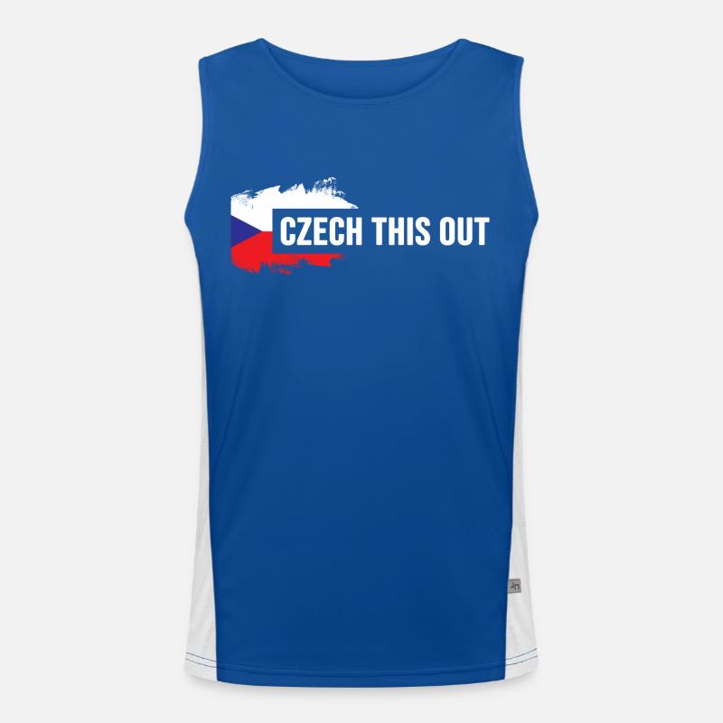 Tschechien tschechisch Prag "czech this out" Funktionelles Kontrast-Tank Top für Männer 