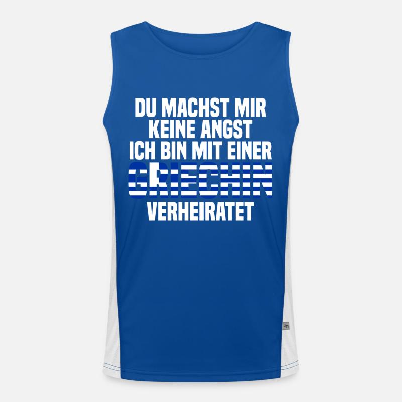 Du machst mir Keine Angst ich bin mit einer Griech Funktionelles Kontrast-Tank Top für Männer 