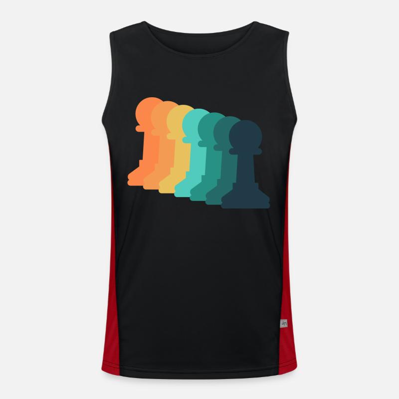 Vintage-Spiel Schach Funktionelles Kontrast-Tank Top für Männer 