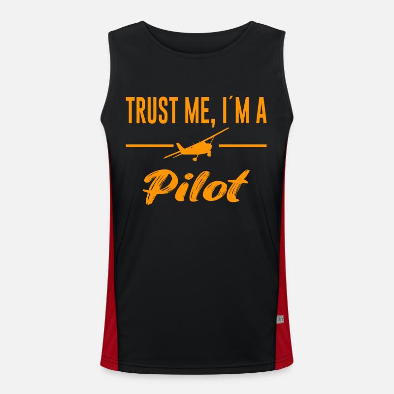 Pilot Spruch Flugzeug Funktionelles Kontrast-Tank Top für Männer 