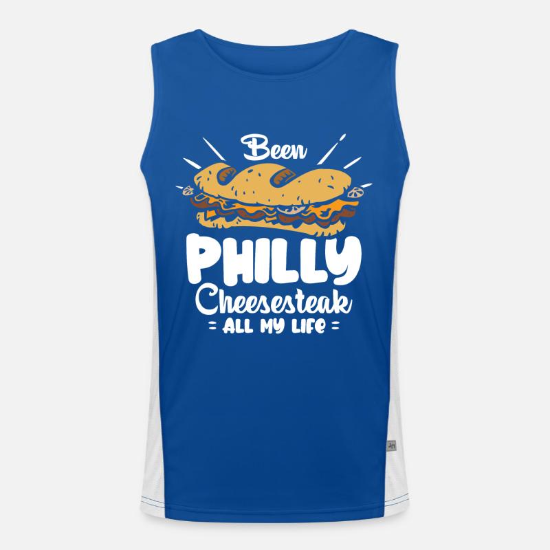 Philly Cheesesteak Sandwich Funktionelles Kontrast-Tank Top für Männer 