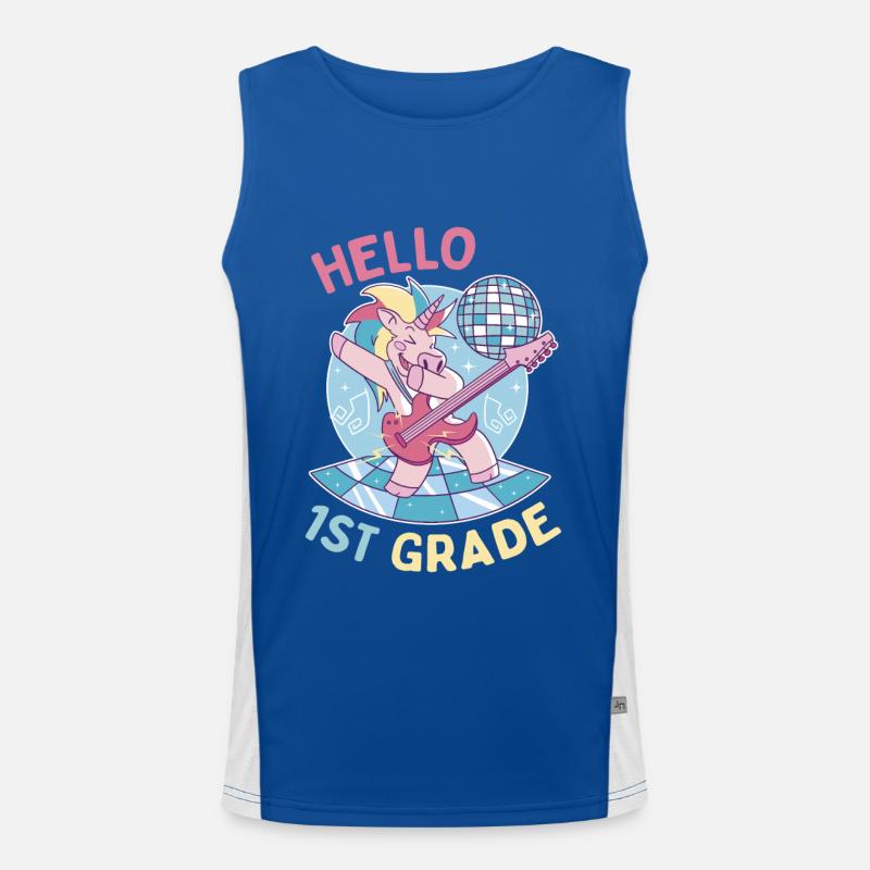Hello 1st Grade - Hello First Grade Rocks Funktionelles Kontrast-Tank Top für Männer 