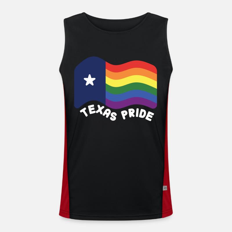Conception du drapeau arc-en-ciel du Texas pour Proud LGBT + Débardeur respirant contrasté Homme 