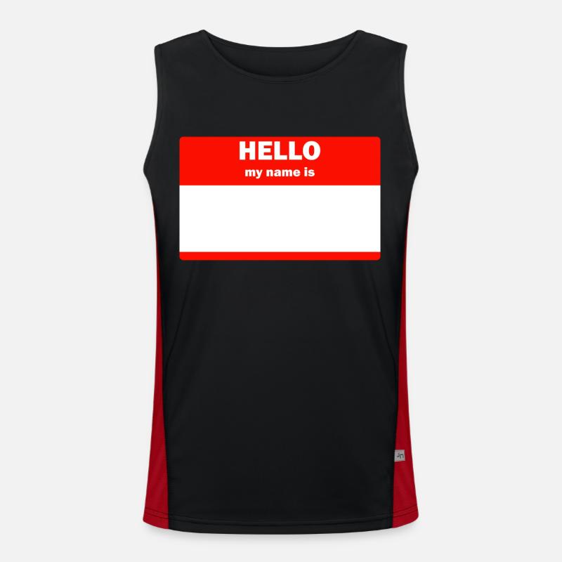 Hej mit navn er - Funktionel kontrast tanktop til herrer - sort/rød