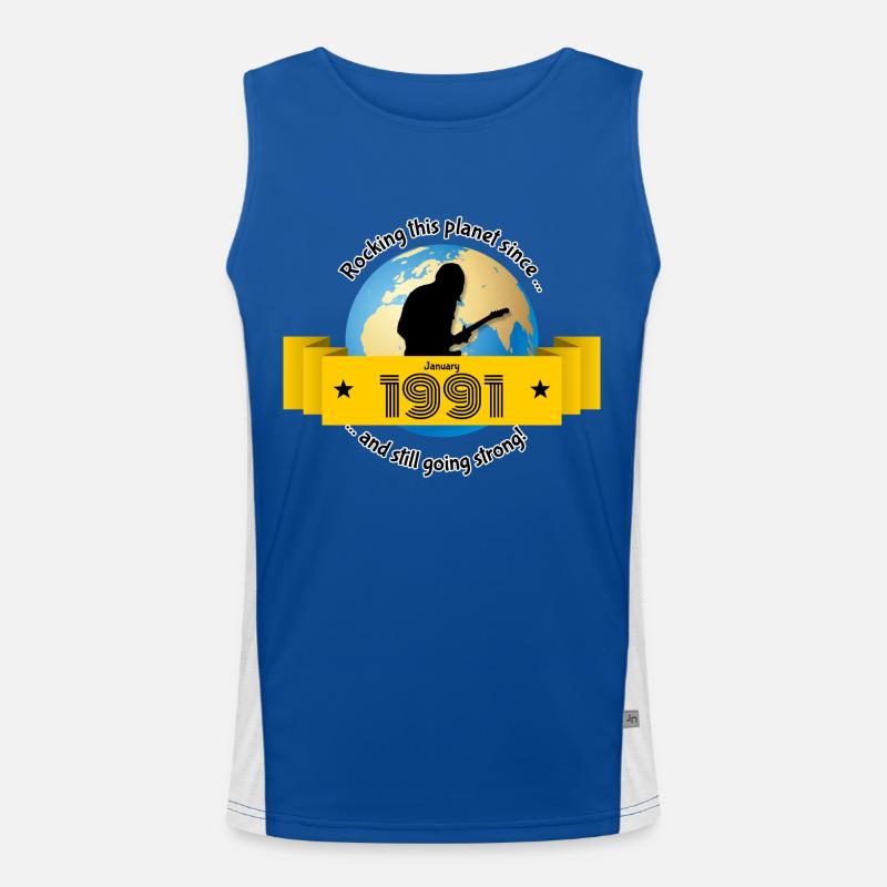 33. Geburtstag Rocking this planet since 01/1991 Funktionelles Kontrast-Tank Top für Männer 