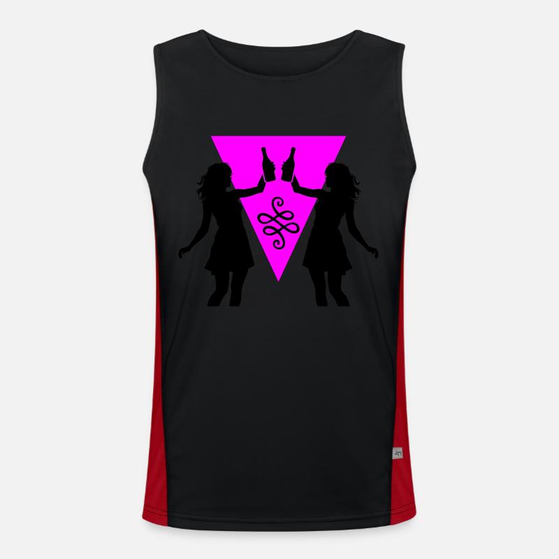 Party Girl Silhouette Feiern Drinking Funktionelles Kontrast-Tank Top für Männer 