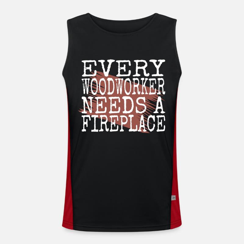 Cabinetmaker John Carpenter Tshirts - Men's Functional Contrast Tank Top - black/red