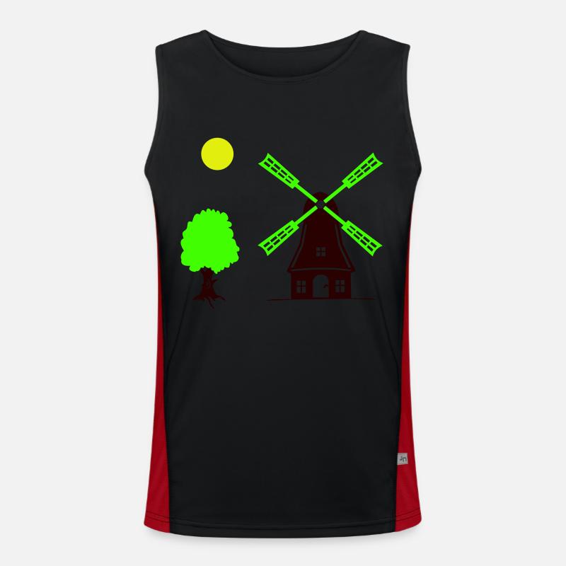 Windmill Tree Men's Functional Contrast Tank Top 