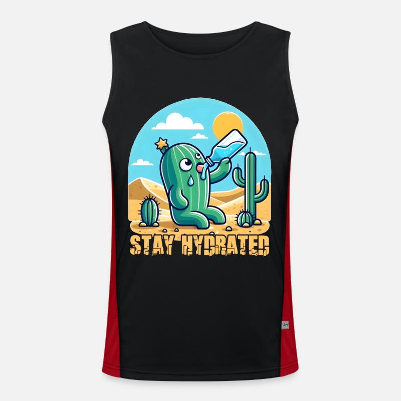 Cactus Restez hydraté Débardeur respirant contrasté Homme 