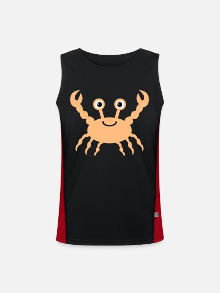 crab - Funktionelles Kontrast-Tank Top für Männer - Schwarz/Rot