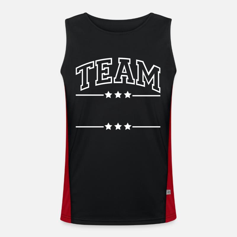 Team - your name - customizable - Men's Functional Contrast Tank Top - black/red
