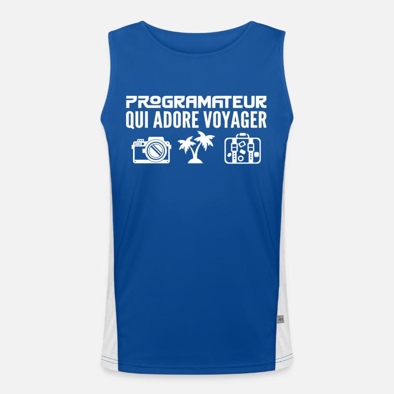 Travelers & Programmers: Passion & Discovery Men's Functional Contrast Tank Top 