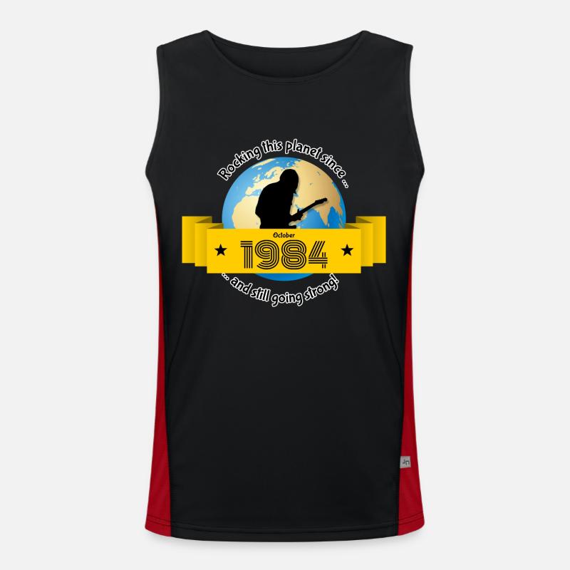 40. Geburtstag Rocking this planet since 10/1984 Funktionelles Kontrast-Tank Top für Männer 