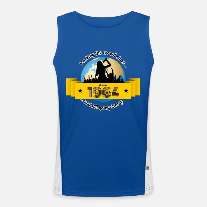 60. Geburtstag Rocking the crowd since 10/1964 Men's Functional Contrast Tank Top 