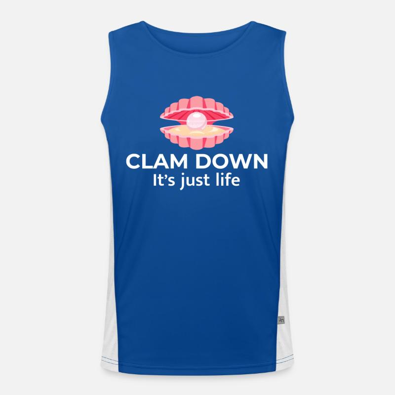 Clam Shell Seashells Collector Beachcomber Beach Men's Functional Contrast Tank Top 