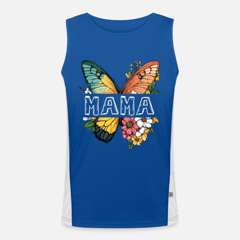 Mama Schmetterling Blumen Beste Mutter Muttertag Funktionelles Kontrast-Tank Top für Männer 
