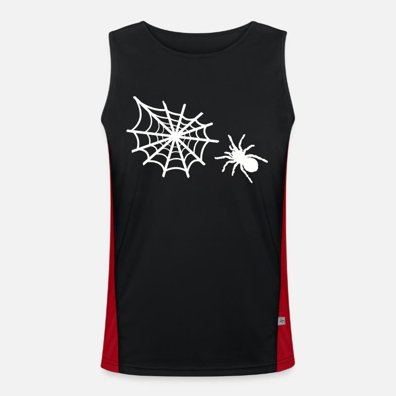 spider spider web - Men's Functional Contrast Tank Top  - black/red