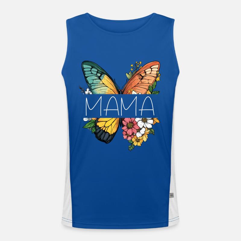 Mama Schmetterling Blumen Beste Mutter Muttertag Funktionelles Kontrast-Tank Top für Männer 