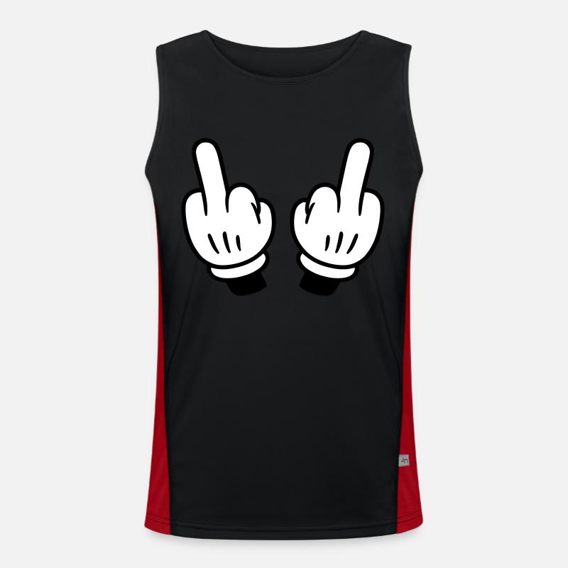 Mittelfinger Hand Comic Funktionelles Kontrast-Tank Top für Männer 