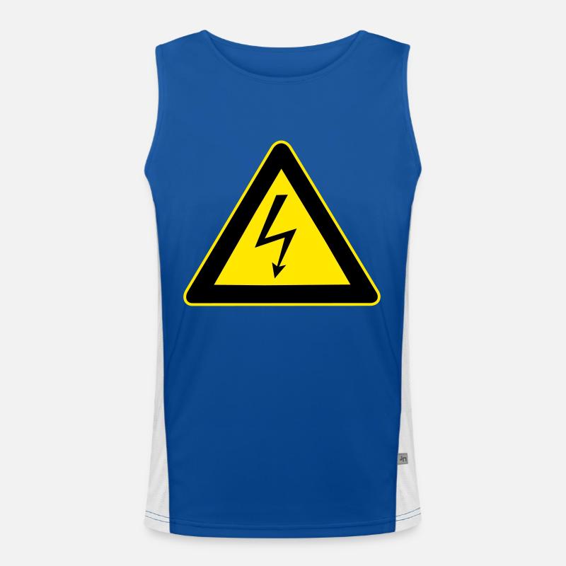 High Voltage Warnung Funktionelles Kontrast-Tank Top für Männer 
