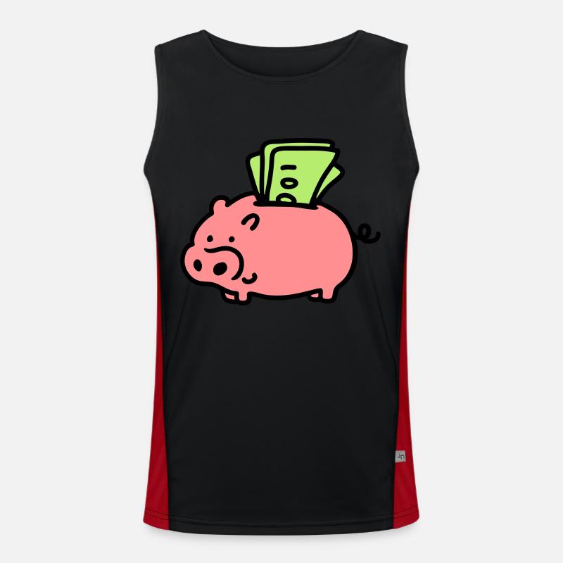 Piggy bank - notes 3 Men's Functional Contrast Tank Top 