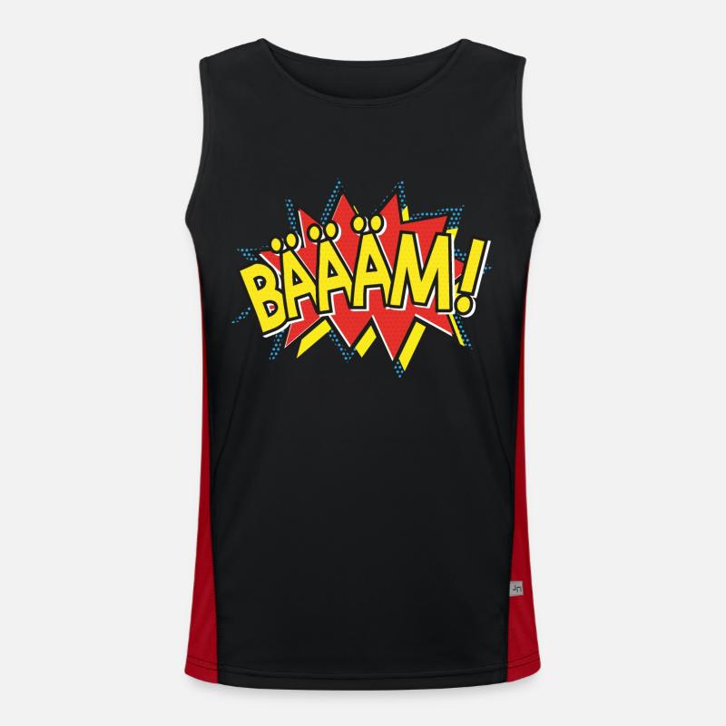 BÄÄÄM Comic Strip Action Bubble - Pop-Art Style Men's Functional Contrast Tank Top 
